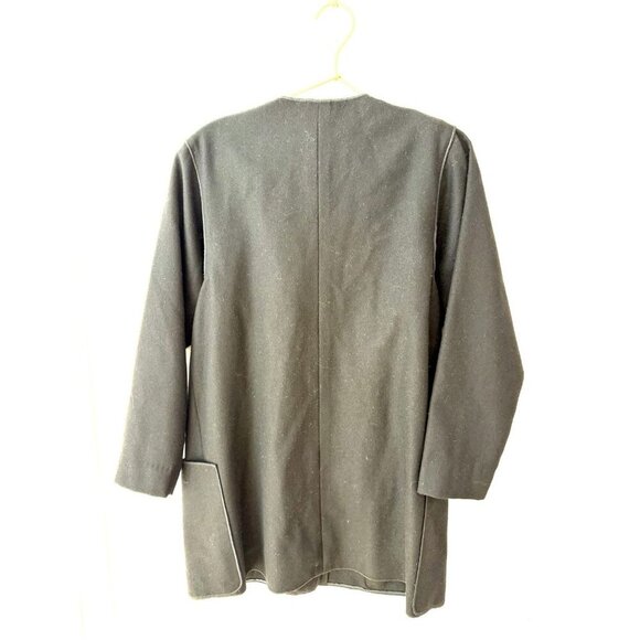 Vintage Mrs H Winter Sweater Blazer Black Wool Buttons - Picture 3 of 7